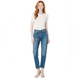AGOLDE RILEY HIGH RISE STRAIGHT CROP DENIM Jeans 31 32 DISGUISE cotton button